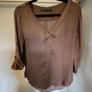 Zara Split Neck Blouse M